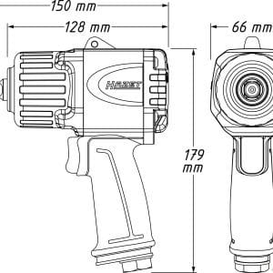 Pistol de impact pneumatic HAZET 1/2" - 9012 TT - (2200 Nm)