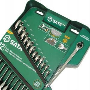 Set de chei profesioanele combinate cu clichet 8-19mm, 12 piese, Sata
