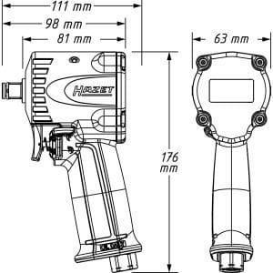Pistol de impact pneumatic HAZET 1/2" - 9012M-1 - (1200 Nm)