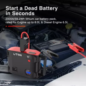 Starter auto multifuctional UTRAI 4 IN 1, Power Bank 24000mah 2000A , compresor de aer