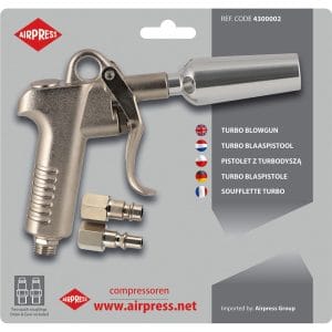 Pistol de suflat cu duza turbo complet cu nipluri tip Euro si Orion Airpress