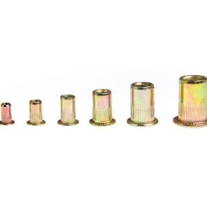 Trusa de 150 piulite nituibile, din otel, 6 dimensiuni intre 9 mm-21mm, M3-M10