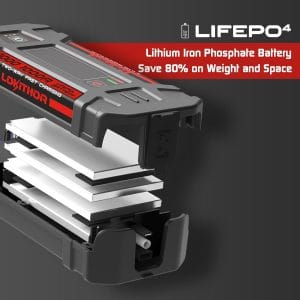 Redresor auto Lokithor J1000 Starter, cu clesti pentru pornire motor diesel sau benzina, 1000A, USB/USB-C, functie de powerbank, Negru