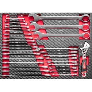 Dulap cu scule XXL cu 12 sertare, blat de lemn, 360 piese, Airpress