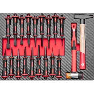 Dulap cu scule XXL cu 12 sertare, blat de lemn, 360 piese, Airpress