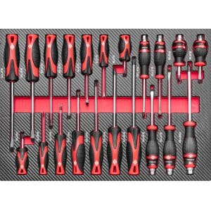 Dulap cu scule XXL cu 12 sertare, blat de lemn, 360 piese, Airpress