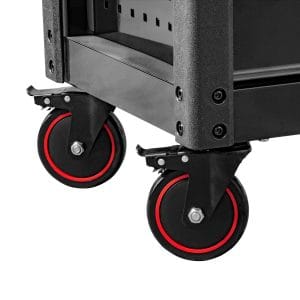 Dulap cu scule XXL cu 12 sertare, blat de lemn, 360 piese, Airpress