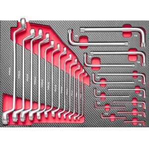 Dulap cu scule XXL cu 12 sertare, blat de lemn, 360 piese, Airpress