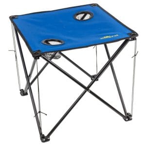 Set masa camping pliabila cu 4 scaune, cadru metal, albastru