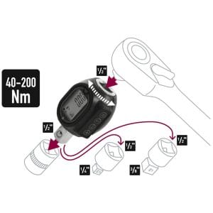 Adaptor digital de cuplu, 20-200NM, Rockforce