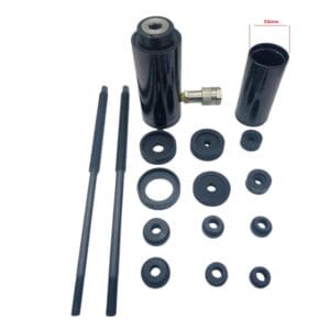 Presa hidraulica pentru bucse arc suspensie camioane, 17 tone + Pompa Hidropneumatica