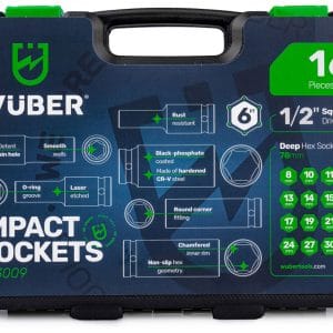 Set chei tubulare impact 1/2” Wuber, 16 piese