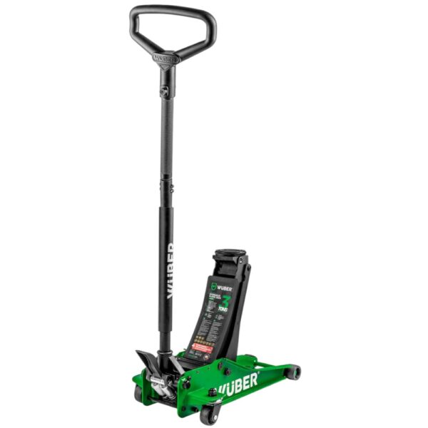 Cric crocodil hidraulic de 3 tone 75-505mm, 2 pistoane ,roti Nylon, profesional Wuber