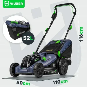 Masina de tuns iarba, gazon, cu acumulator, 2x20V Li-ion, 38 cm 40V Wuber