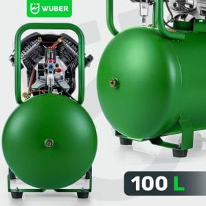 Compresor Aer WUBER 100L, 2000W, 8 BAR, 2 Cilindri Fontă, 170 l/min