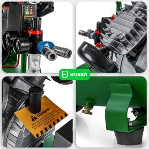 Compresor Aer WUBER 100L, 2000W, 8 BAR, 2 Cilindri Fontă, 170 l/min