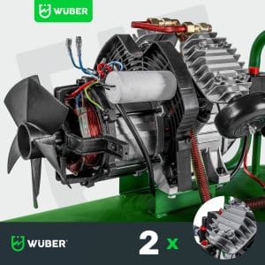 Compresor Aer WUBER 100L, 2000W, 8 BAR, 2 Cilindri Fontă, 170 l/min