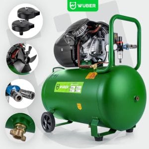 Compresor Aer WUBER 100L, 2000W, 8 BAR, 2 Cilindri Fontă, 170 l/min