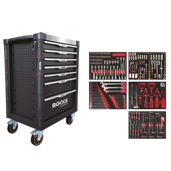 Dulap cu scule profesional Rooks, 7 sertare, 276 piese