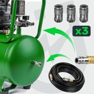 Compresor Aer WUBER 50L, 1500W, 8 BAR, 120 l/min