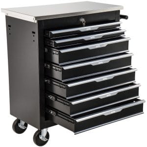Dulap de scule cu 7 sertare, blat inox