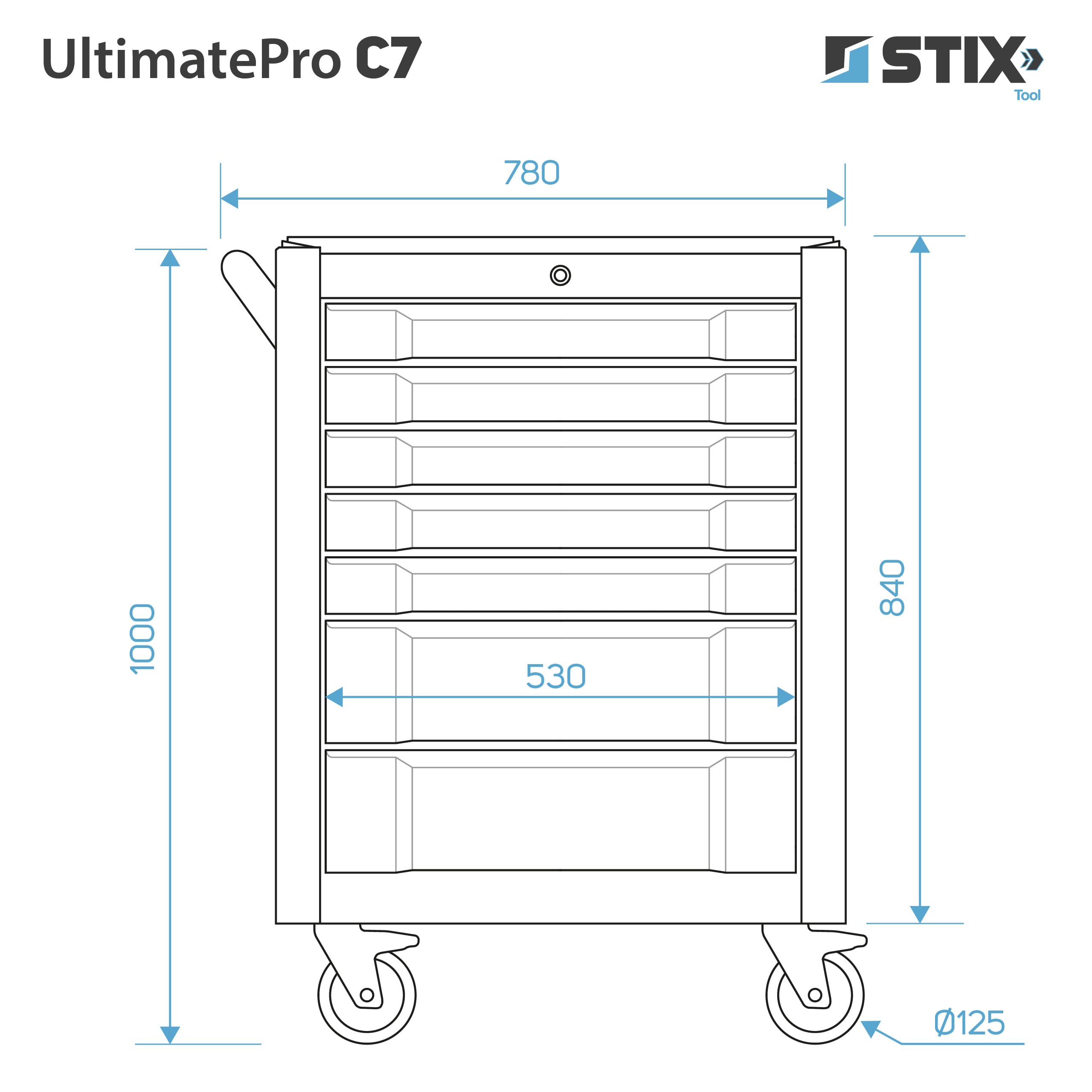 eng_pl_Workshop-Cabinet-Tool-Trolley-with-7-Drawers-UltimatePro-C7-Stix-75226_13 Dulap de scule profesional cu 7 sertare, blat din lemn