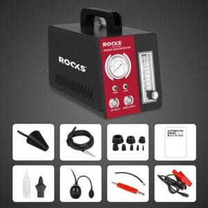 Generator de fum pentru detectat pierderi la motor cu accesorii 12V, Rooks