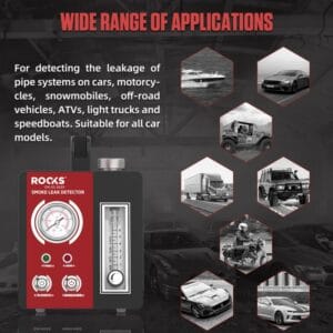 Generator de fum pentru detectat pierderi la motor cu accesorii 12V, Rooks