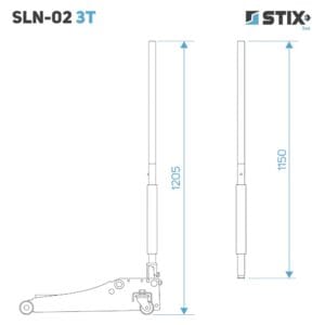 Cric crocodil hidraulic 3T, 85–430 mm, profesional Stix
