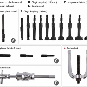 Presa extras rulmenti interiori cu ciocan culisant, 8 – 58 mm Nectools